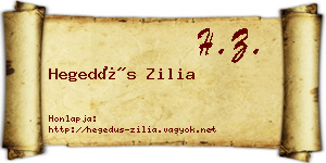 Hegedűs Zilia névjegykártya