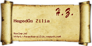 Hegedűs Zilia névjegykártya
