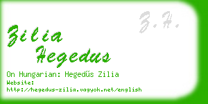 zilia hegedus business card